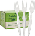 ECOLipak 100% Compostable Forks 150 Pack, 7 Inch Large Size Biodegradable by ECOLipak