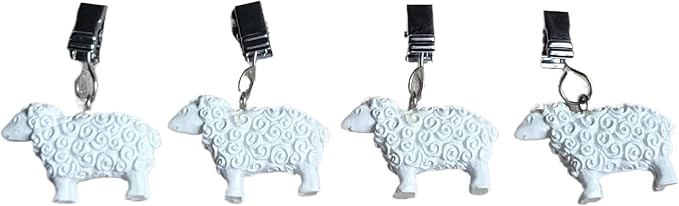 TwoFish Home Set of 4 Sheep Resin Tablecloth Weights Clips Sheep Handicraft - Image 4