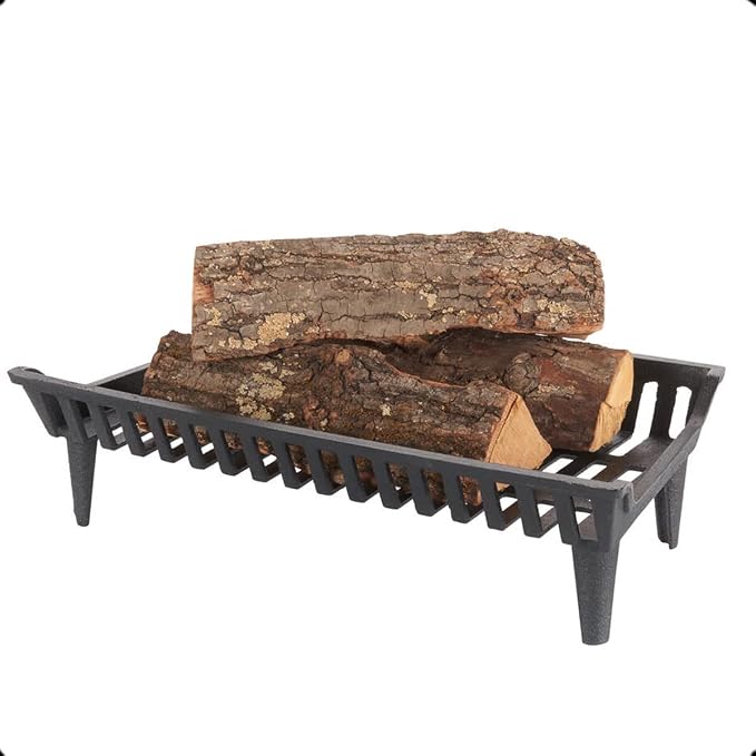 24 inch Fireplace Grate Heavy Duty, Cast Iron Fire Grate by UBACKS
