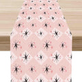 Pink Table Runner, Retro Mid Century 1950s Checkered Modern Abstract Geometric by Unknown