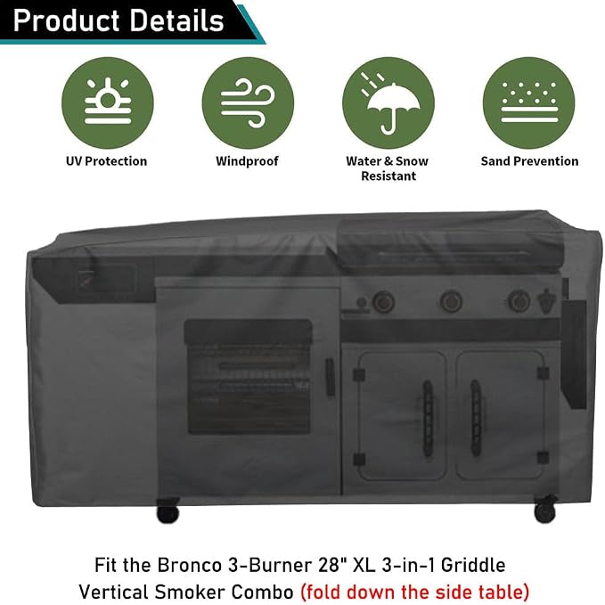 ZJYWSCH Griddle Cover for Blackstone Bronco 28" XL 3 Burner Griddle Vertical - Image 3