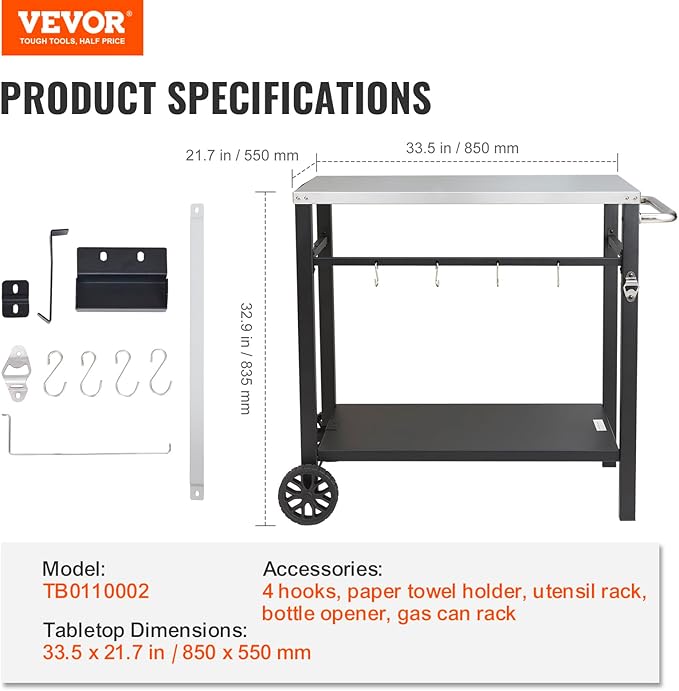 VEVOR Outdoor Grill Dining Cart - Image 7