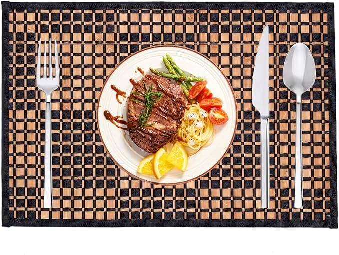 Bamboo Placemats Set of 4, Woven Table Mats - Image 6