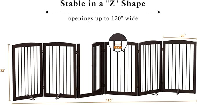 Freestanding Pet Gate with Door, Tall Dog Gate - Image 6