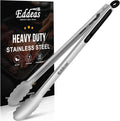 Grill Tongs, 17 Inch Extra Long BBQ Tongs, Heat Resistant 600 Degrees Stainless by Eddeas