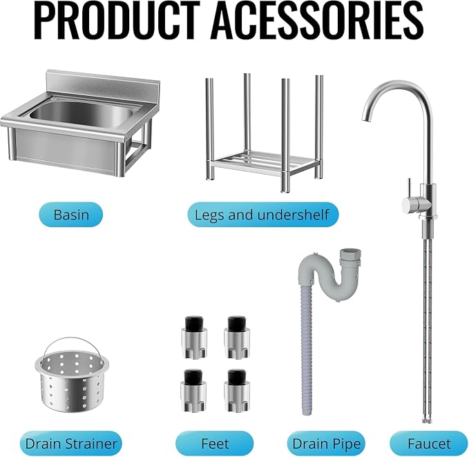 Utility Sink Free Standing Single Bowl Kitchen Sink - Image 8