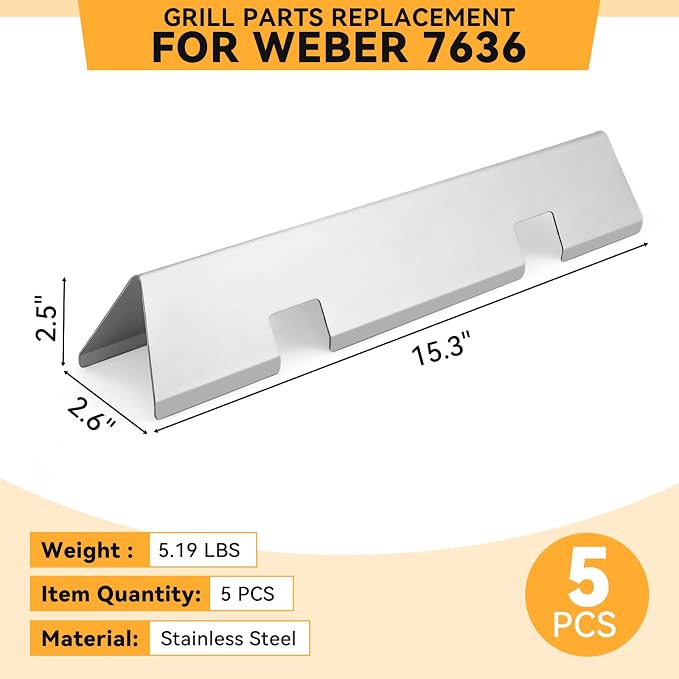 15.3 inch Flavorizer Bars for Weber Spirit I & II E310 E320 E330 S310 S320 S330 - Image 5