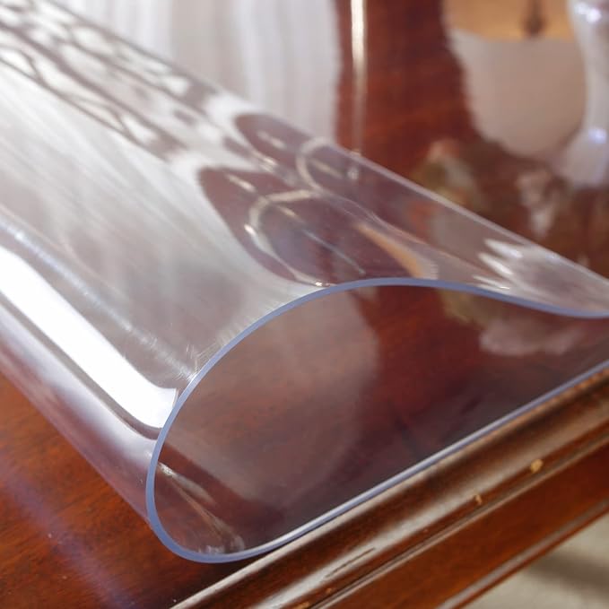 OstepDecor Clear Table Protector 46 x 66 Inch, 2mm Thick Plastic Table Cover - Image 9