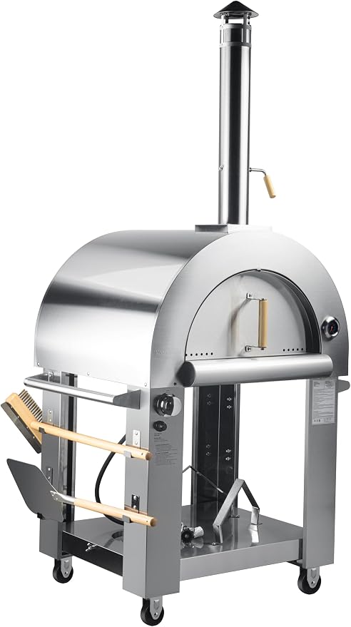 KoolMore 32 in. Outdoor Gas and Wood fired Pizza Oven in Stainless-Steel - Image 2