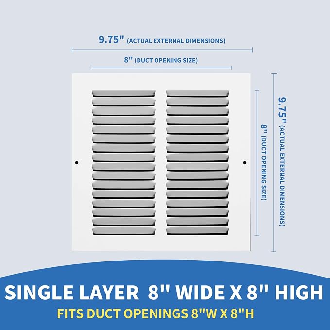 8x8 Vent Cover, Air Return Vent Cover, AC Vent Cover, Cold Air Return Vent Cover - Image 2
