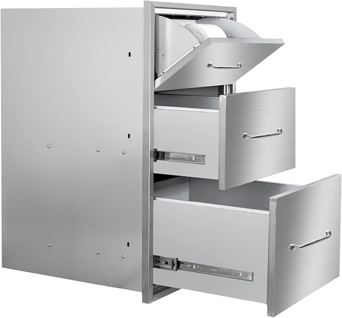 Outdoor Kitchen Drawers with Paper Towel Holder 17"Wx30"Hx20"D Flush Mount by Unknown