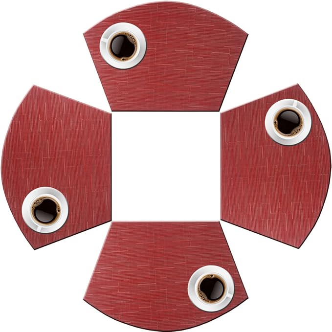PIGCHCY Wedge Shaped Placemats for Dining Table Cross-Weave Washable Vinyl - Image 4