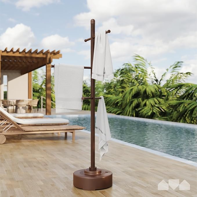 Milliard Pool Towel Rack Outdoor Freestanding Spa Towel Tree, Made from Weather - Image 2