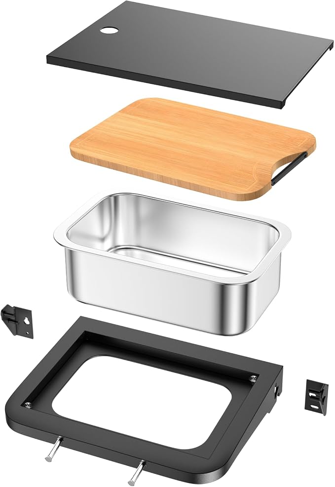 Utheer Grill Side Table Shelf for Weber Searwood 600/600XL – Foldable BBQ Prep - Image 9
