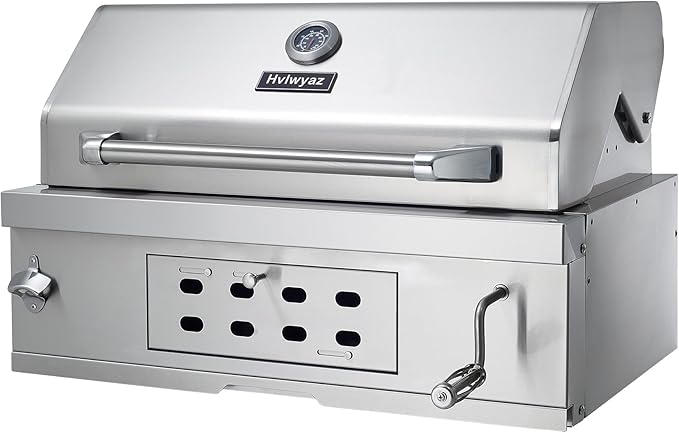 Large Built-In Charcoal BBQ Grill, Charcoal Grills by Unknown