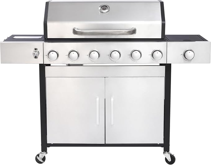 6-Burner Gas Grill with Side Burner, 65850 BTU Outdoor BBQ Grill, 620 sq in - Image 7