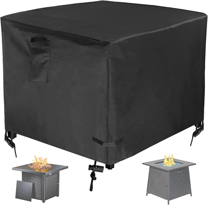 32 Inch Gas Fire Pit Cover for 28-32 Inch Square Fire Pit Tables, Heavy Duty by Fyelo