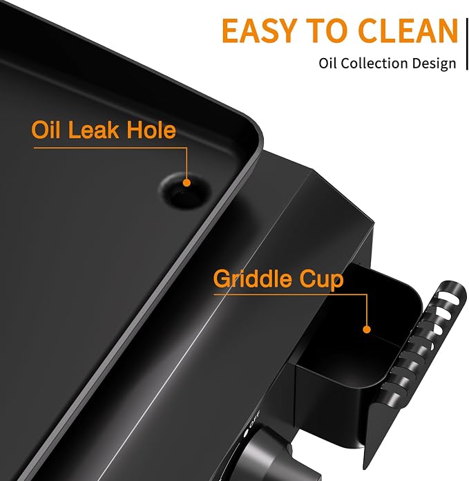 4 Burner BBQ Gas Griddle with Hood, 30 Inch Stainless Steel Portable Detachable - Image 4