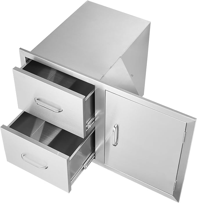 VEVOR Outdoor Kitchen Door Drawer Combo, 32.5" Wx21.7 Hx20.5 D, Access Door - Image 10