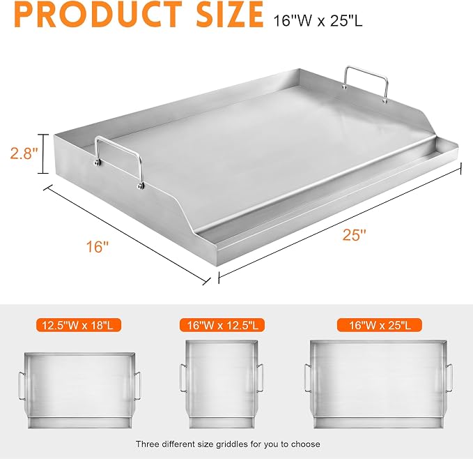 GGC Universal Griddle for Gas Grills, Stainless Steel Griddle for Camping Stove - Image 2