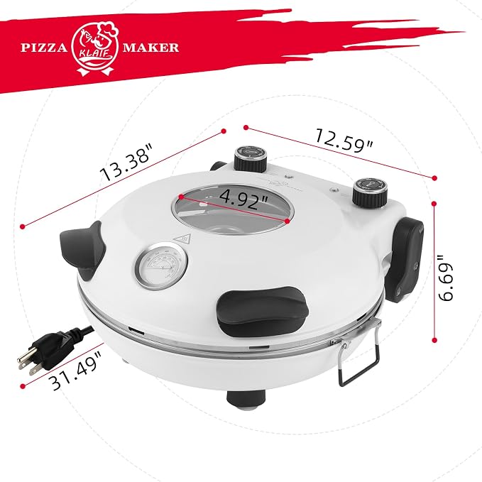 KLAIF 12" Electric Countertop Pizza Oven Indoor - Image 5