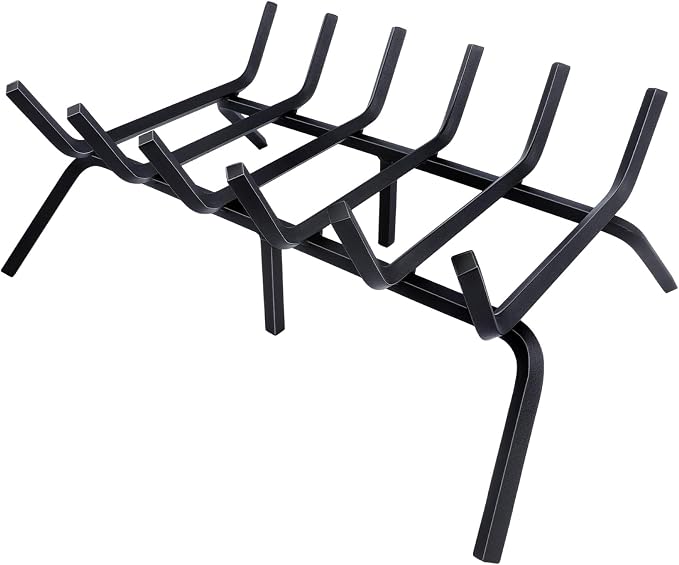 Fireplace Grate, Fireplace Log Holder, 21 inch-high Heavy Duty Solid Cast Iron by Luoieo