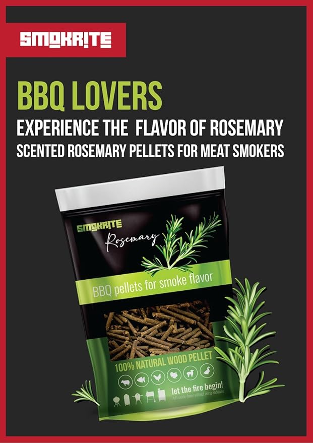 SMOKRITE Rosemary Wood Pellets for Smoker Grills, All Natural Hard Wood BBQ - Image 2