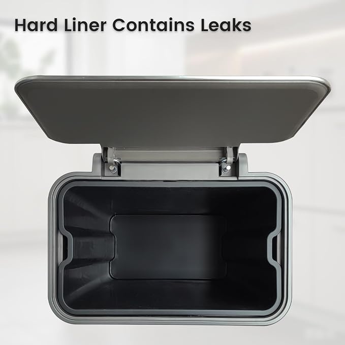 50 Liter / 13 Gallon Trash Can, Fingerprint Proof Stainless Steel Kitchen Trash - Image 7