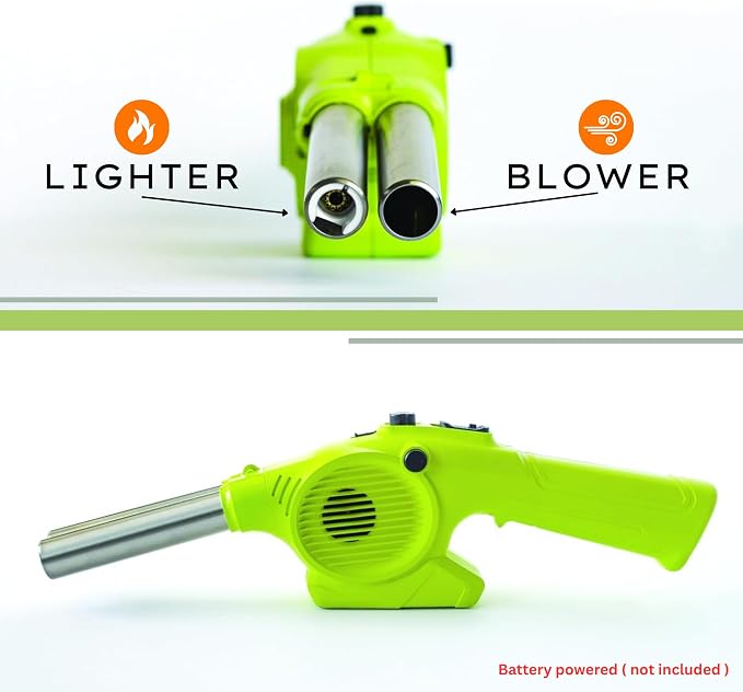 Click2Cook 2-in-1 Dual Nozzle BBQ Lighter & Blower – Refillable Butane Jet - Image 3