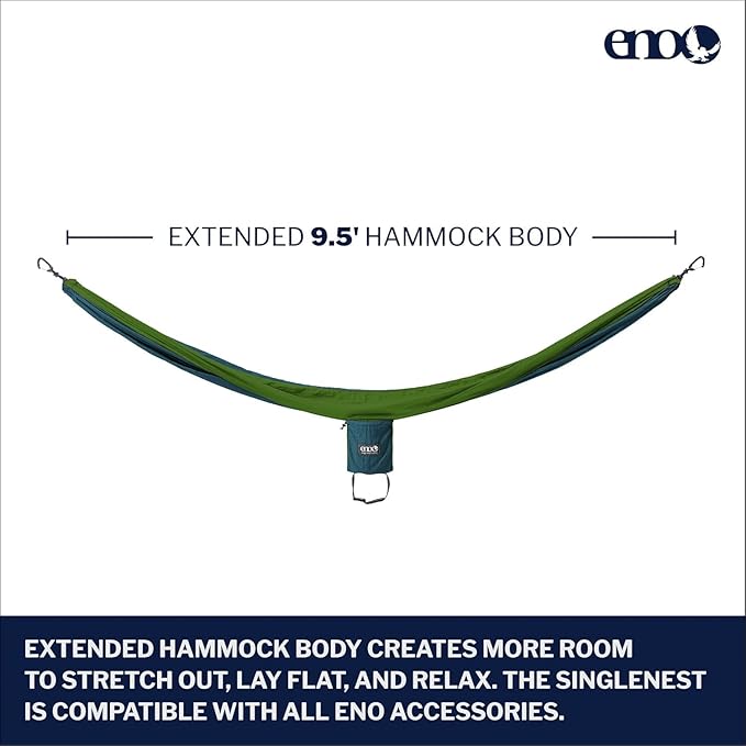 Hammock for Camping, Lightweight Nylon in Marine Cedar, 400 lb Capacity