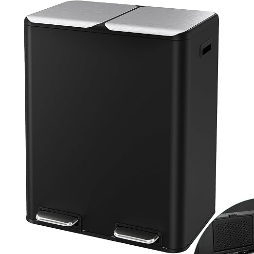 Arlopu 16Gal Dual Trash Can w/2 Built-in Box by Arlopu