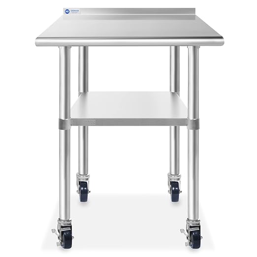 GRIDMANN Stainless Steel Table 30 in. x 24 in., NSF Commercial Kitchen Prep & by GRIDMANN
