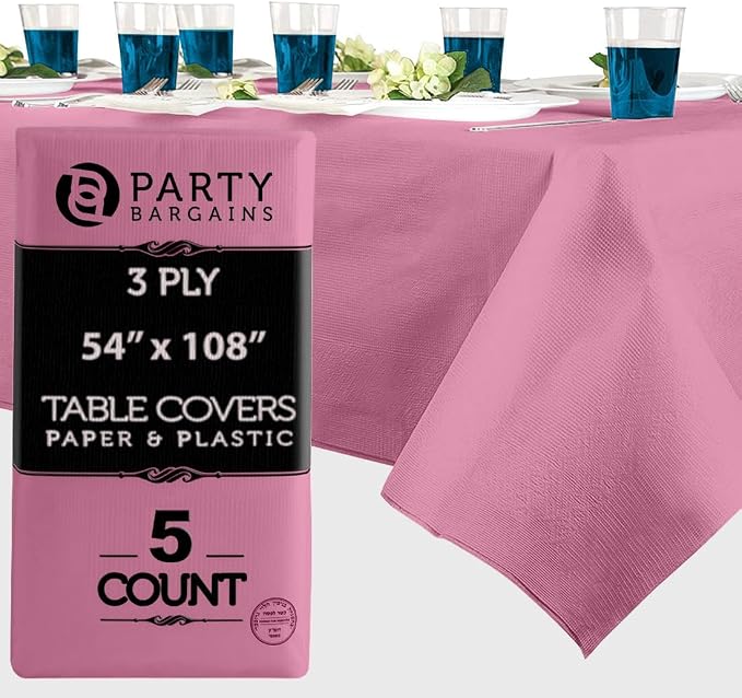 PARTY BARGAINS 5 Disposable Table Covers by PARTYBARGAINS