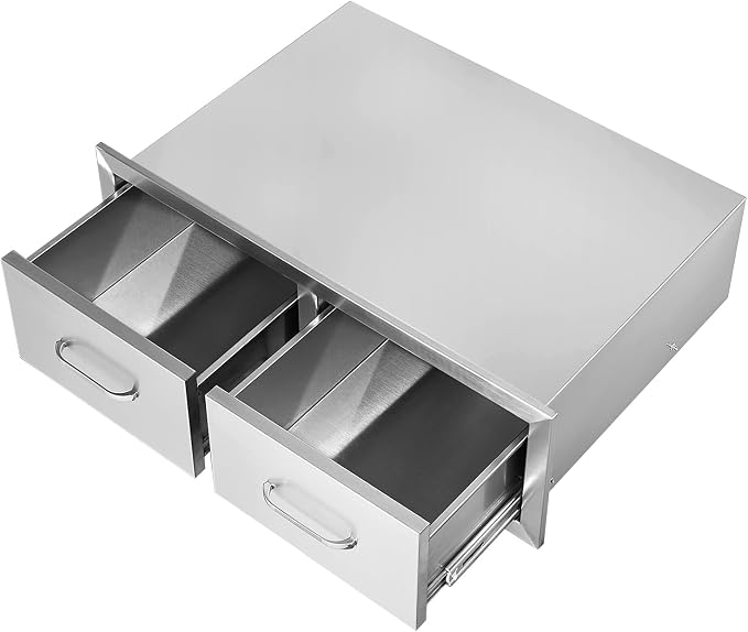 VEVOR Outdoor Kitchen Drawers 30" W x 10" H x 20" D, Horizontal Double BBQ - Image 10