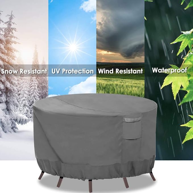 Vailge Round Patio Furniture Covers, 100% Waterproof Outdoor Table Chair Set - Image 8