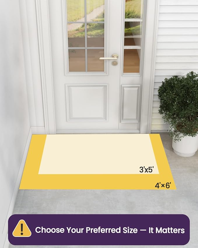 DEXI Front Door Mat Outside Entrance, 3x5 ft Large Rubber Entry Doormat Heavy - Image 2