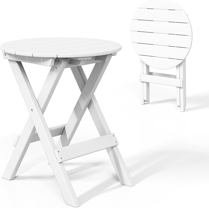 Costaelm Paradise HDPE Outdoor 24.5 Inch Round Portable Folding Patio Dining - Image 7