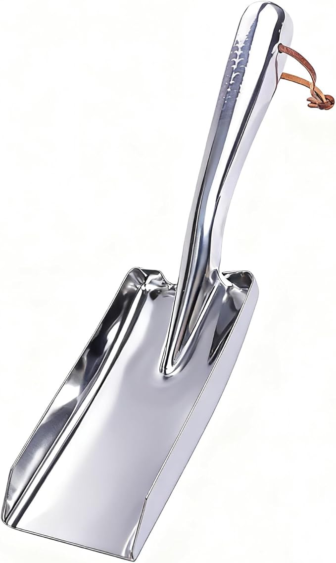 Metal Garden Ash Shovel, Stainless Steel, Compact Size, by Unknown