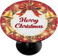 Merry Christmas Bell Bow Round Table Cloth Cover, Elastic Edge Waterproof by ModaQua