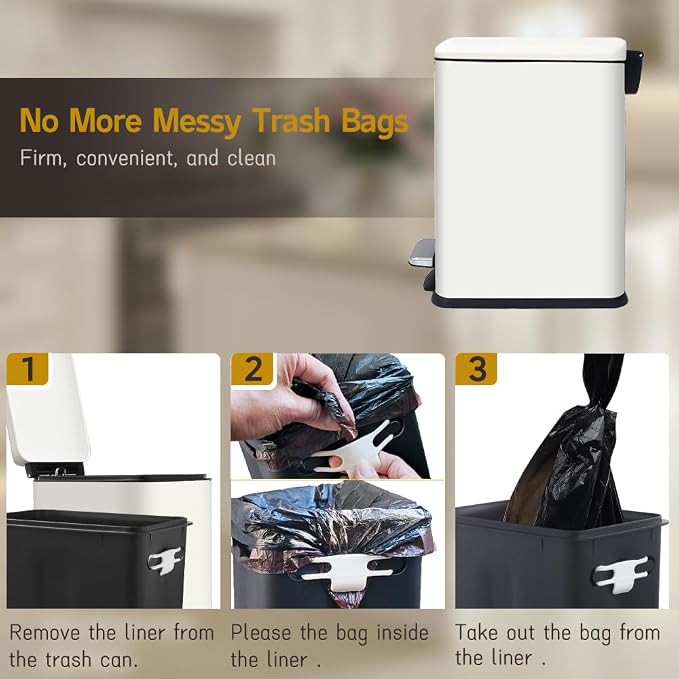 Bathroom Trash Can, 2.6 Gallon Trash Can - Image 9