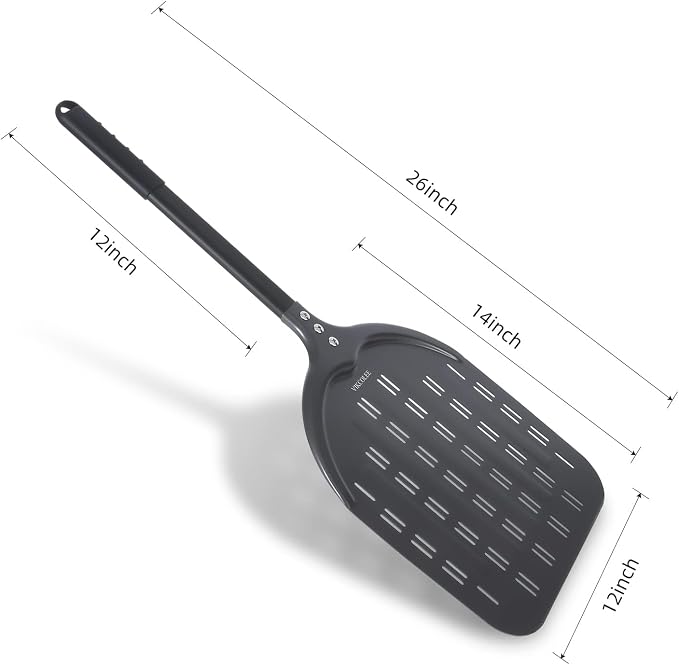 Perforated Pizza Peel, 12 x 14 Inch Rectangular Pizza Turning Peel, - Image 2