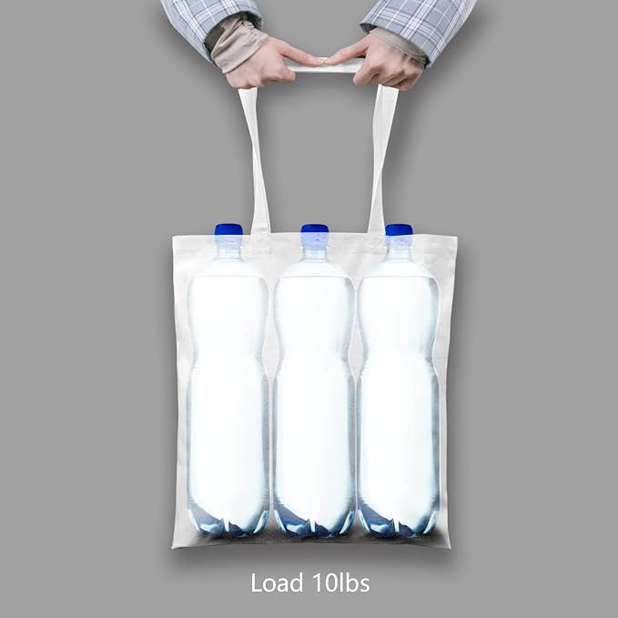 TOPDesign 6-Pack Economical 16"x15" White Cotton Tote Bag, Lightweight Medium - Image 6
