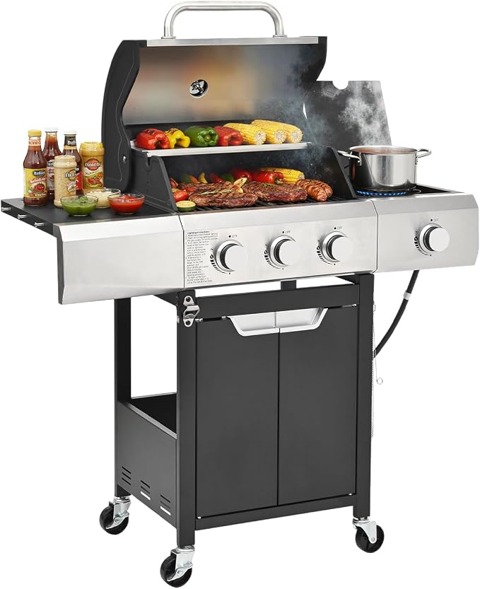 40, 500 BTU 3-Burner Propane Gas Grill by EUHOME