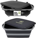 2 Pcs 16L Black Collapsible BBQ Prep Tub by Unknown