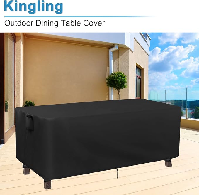 Kingling Patio Table Covers, Rectangular Outdoor Dining Table Cover 71 inch - Image 7