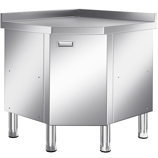 KINGBO Stainless Steel Corner Cabinet Heavy Duty Prep Table by KINGBO