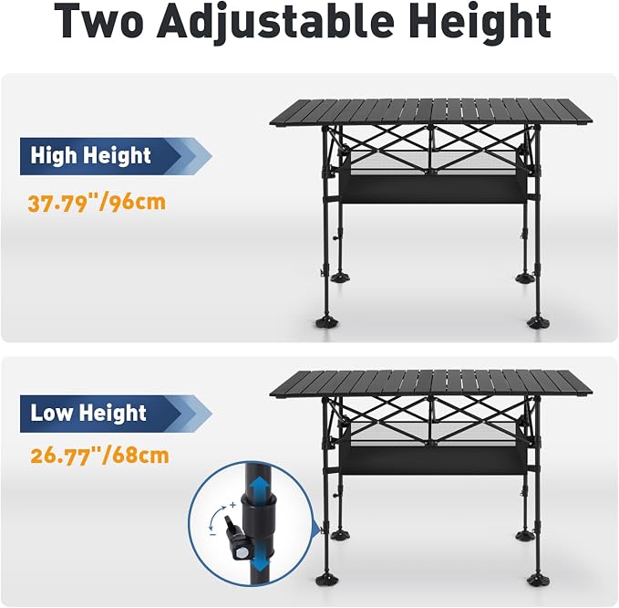 ALPHA CAMP Folding Camping Table, Portable Roll-up Table - Image 5