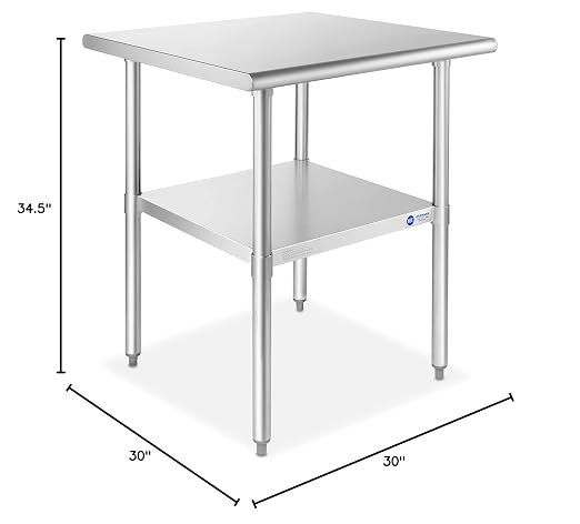 GRIDMANN Stainless Steel Work Table 30 x 30 Inches, NSF Commercial Kitchen Prep - Image 2