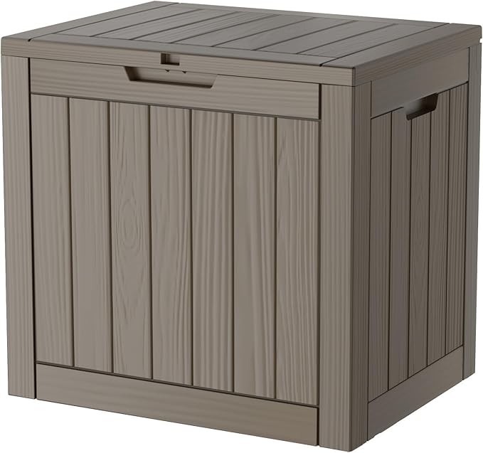 35 Gallon Resin Deck Box, Waterproof Outdoor Storage Box by Unknown
