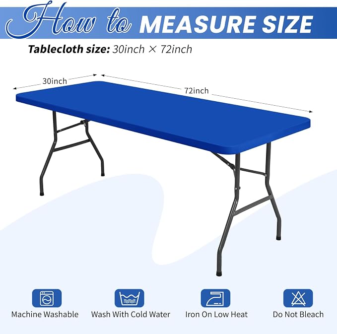 10 Pack Stretch Fabric Table Top Cap Cover, fits 6Ft Tables, Spandex Table - Image 2